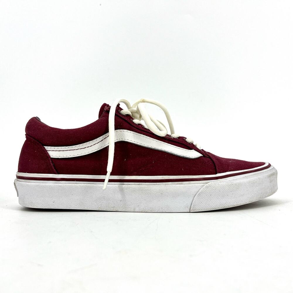 Vans: dark red canvas low top sneakers skate shoes (7)
